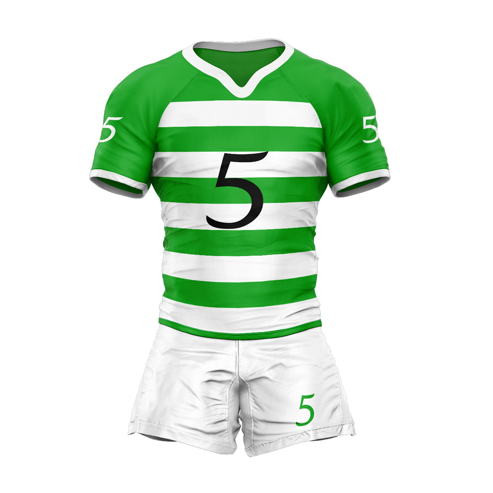 green rugby uniform